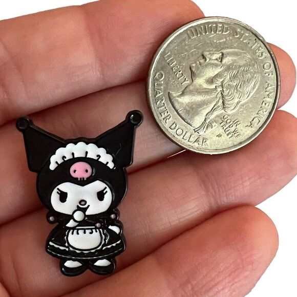 Maid Bunny Gothic Enamel Pin - Picture 4 of 5